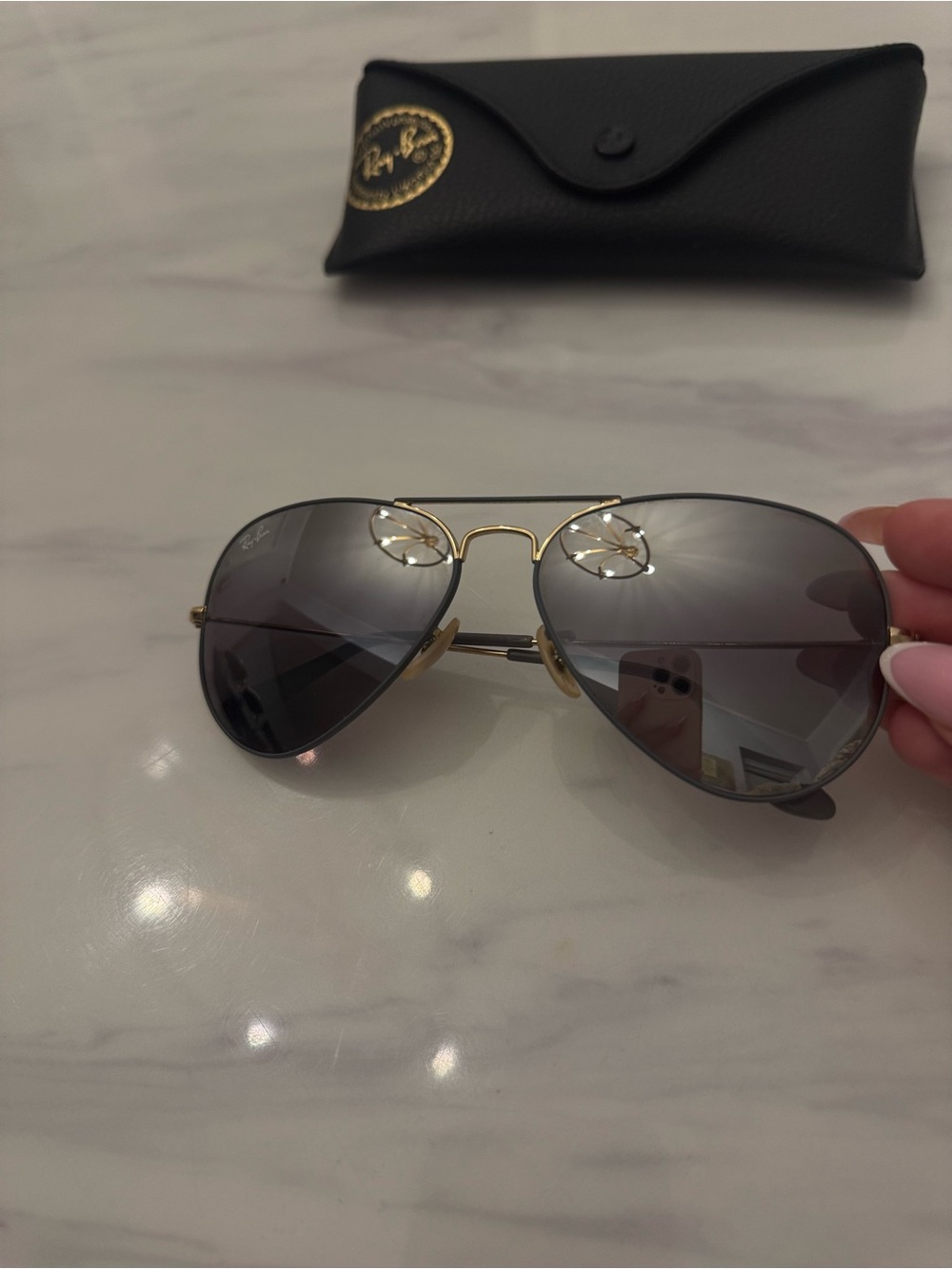 Ray-Ban Aviator Sunglasses - Gold Frame with Silver Lenses - Picture 2 of 9